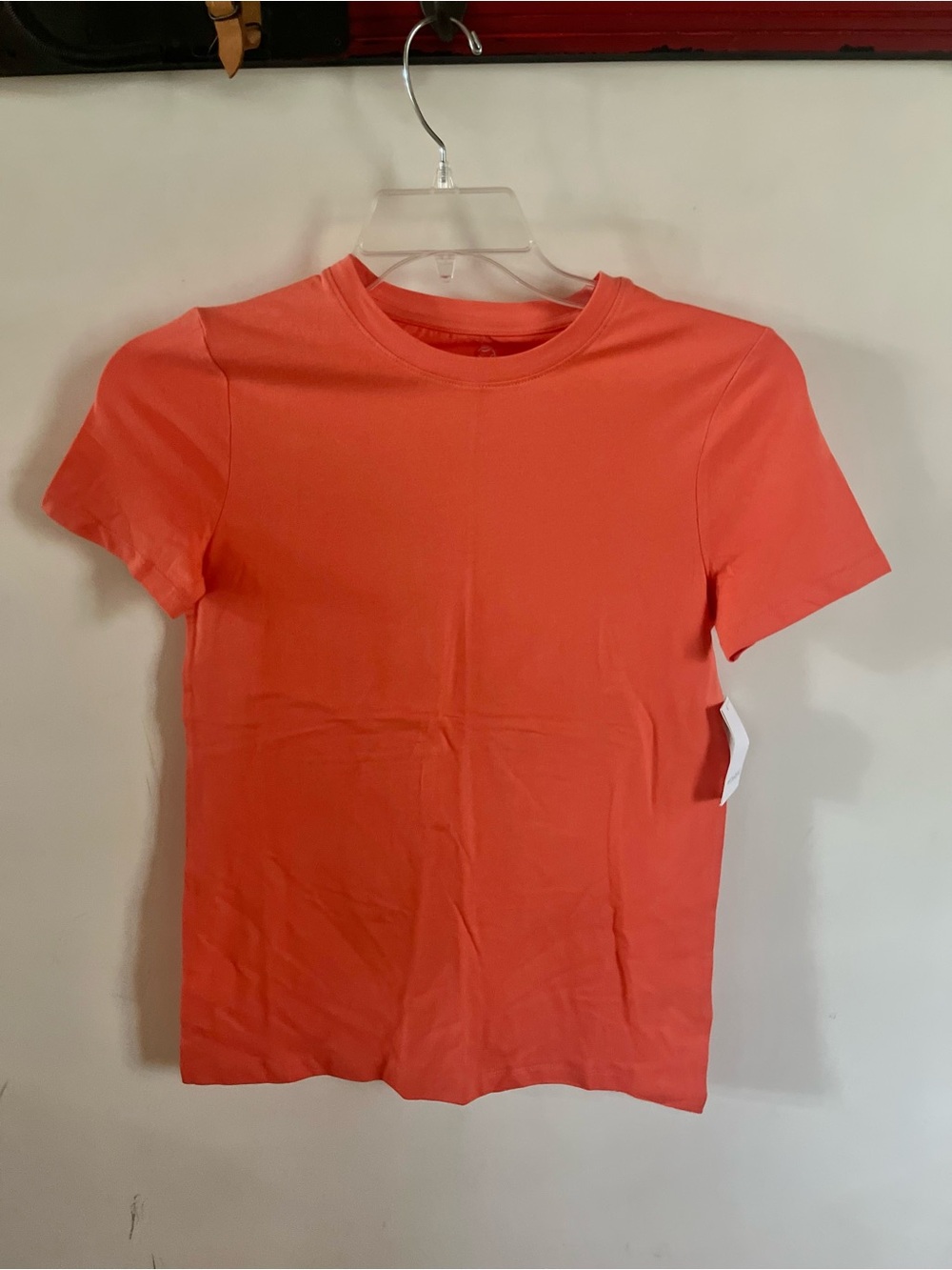 Women's Short Sleeve Crewneck Tee in Coral